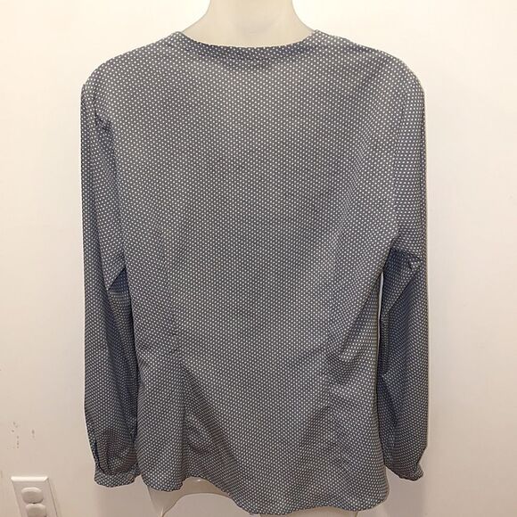Nife Bluska Polka Dot Top Shirt Blouse Grey Blue size 40 large - Picture 5 of 6
